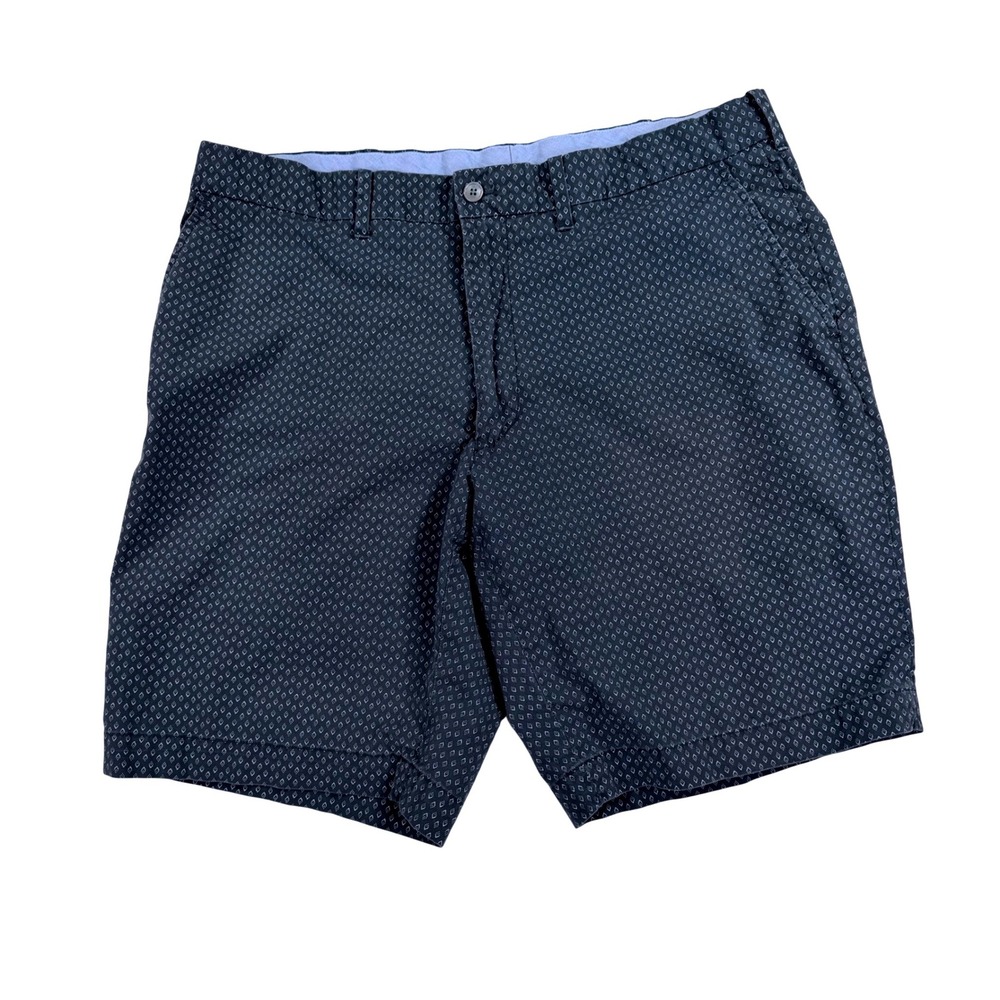Polo Golf Ralph Lauren Chino Shorts Mens 36 Navy Blue Geometric Diamond Stretch